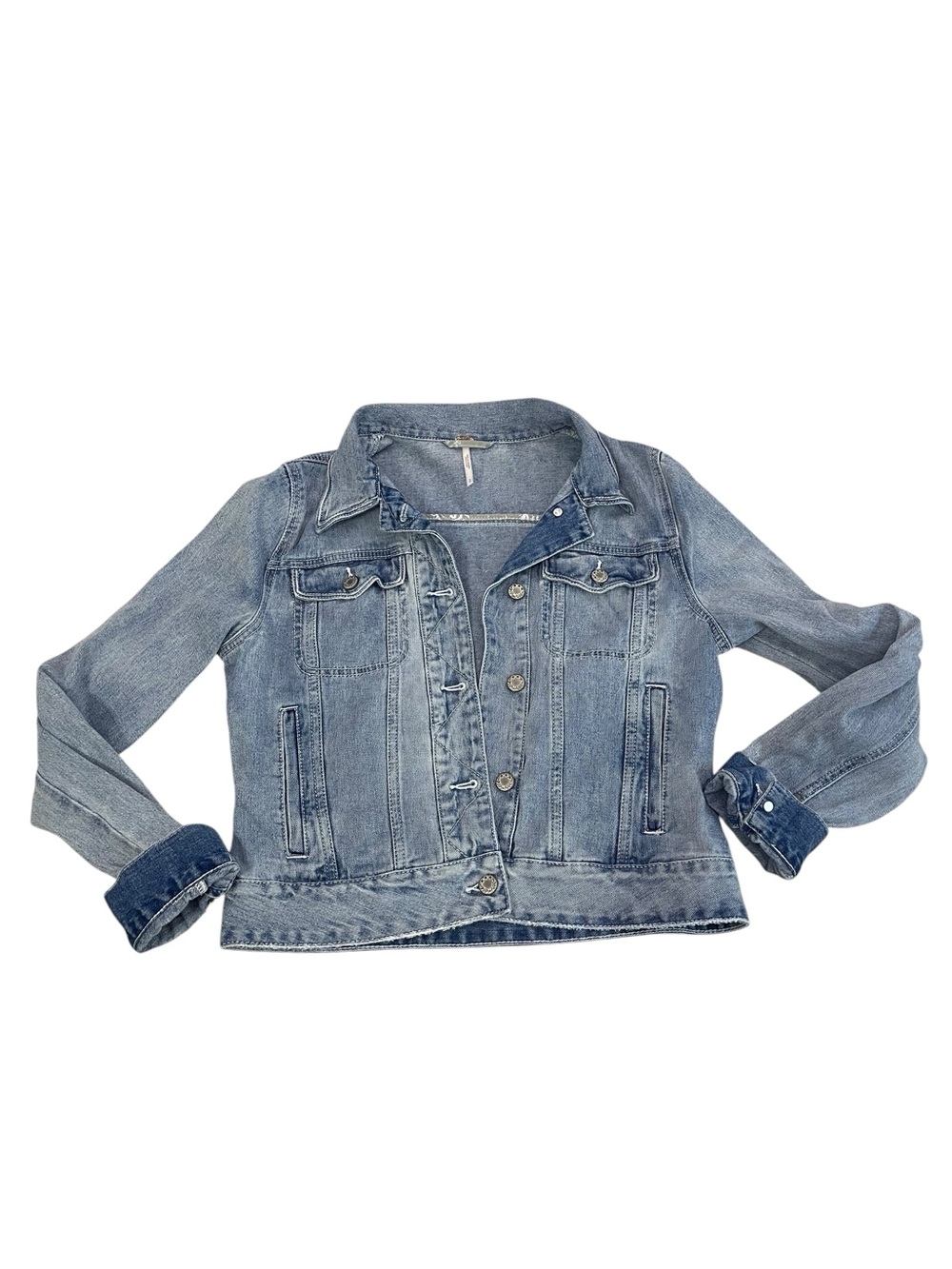 Free People Light Blue Denim Jean Jacket s/p